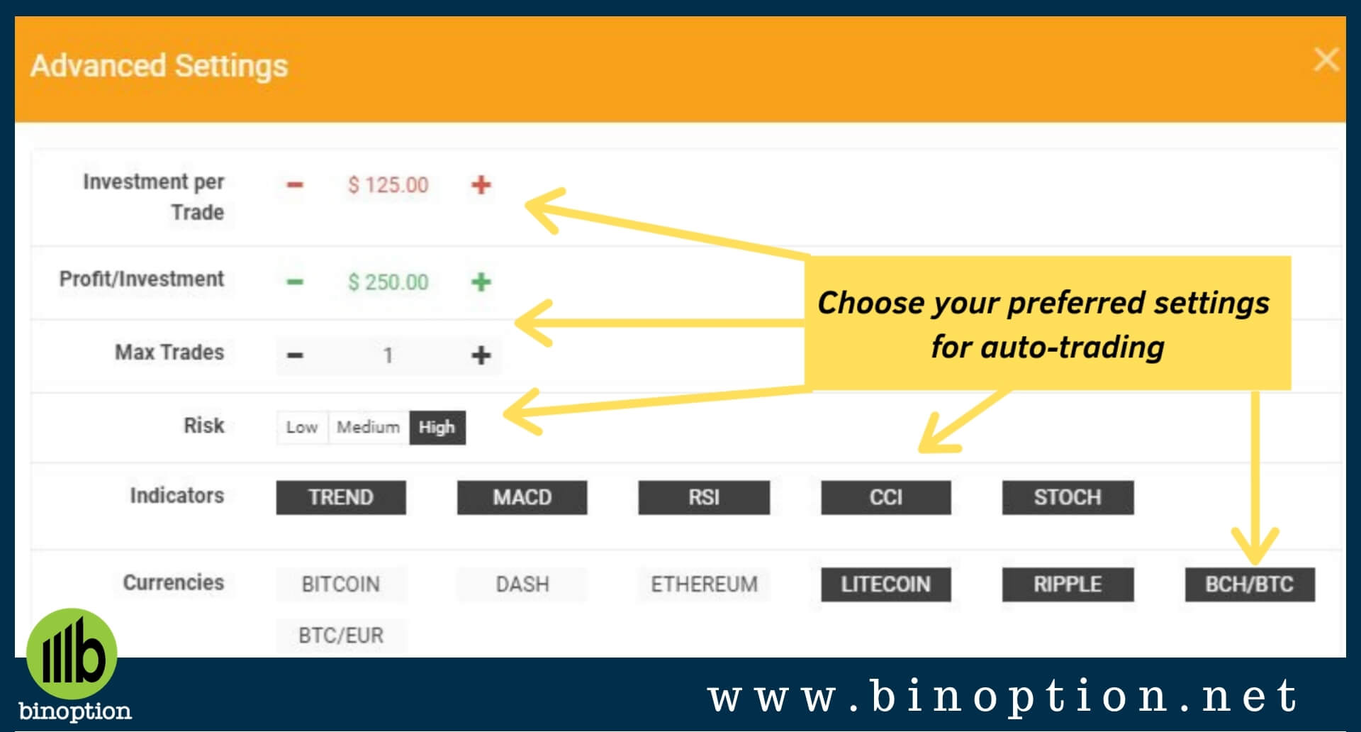 Crypto Robot Settings - Binoption