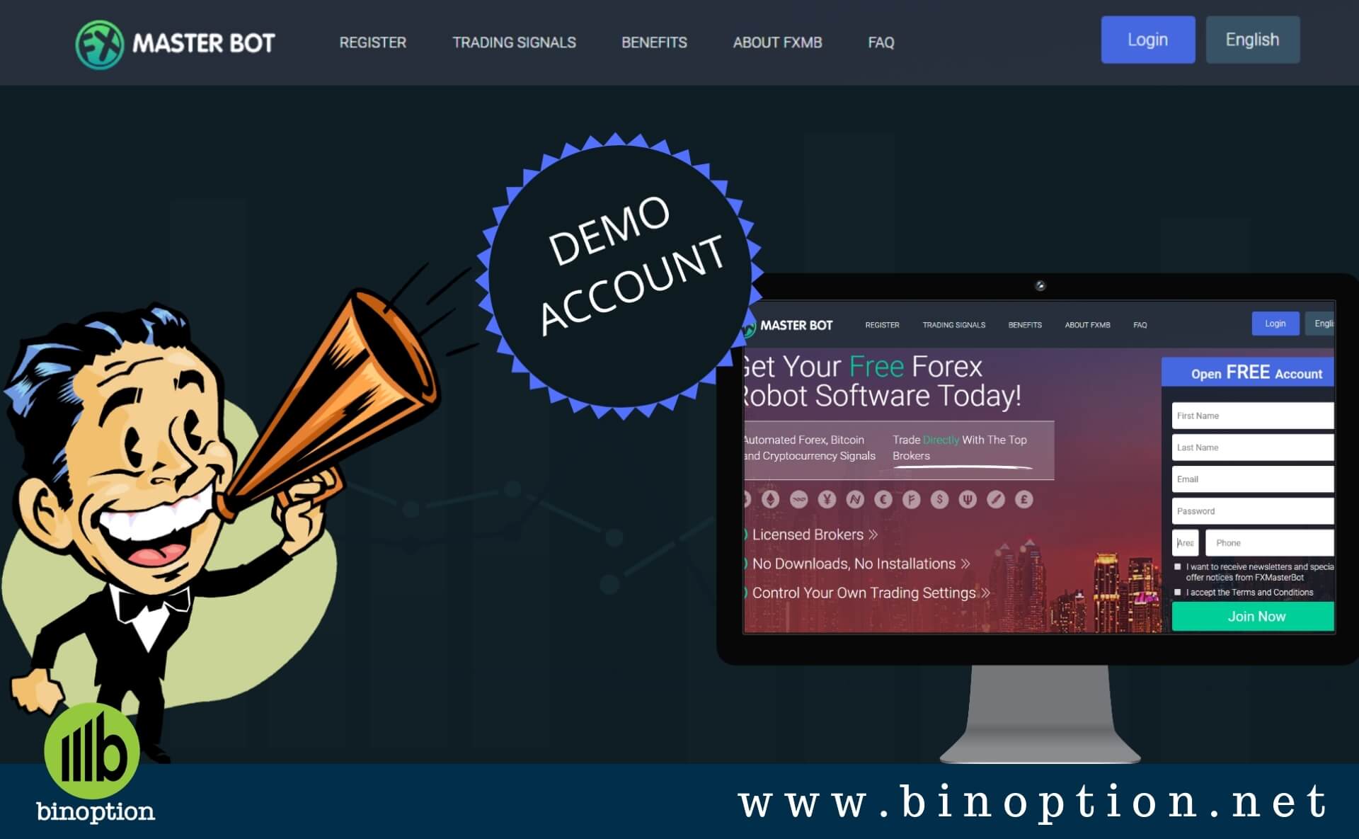 FXMasterBot Demo Account - Binoption